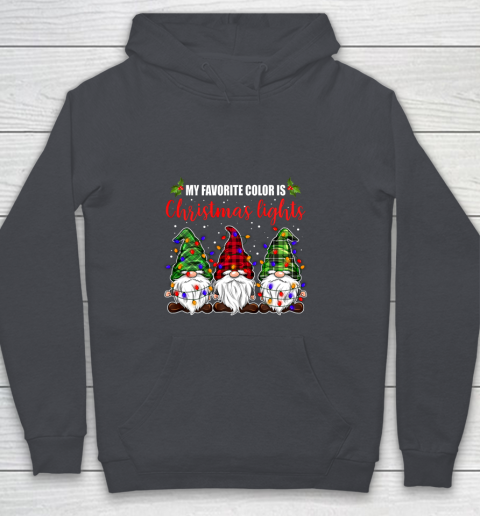 My Favorite Color Is Christmas Light Gnome Merry Christmas Youth Hoodie 5