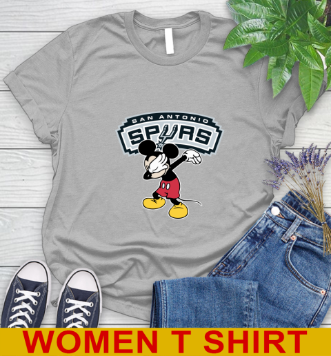 San Antonio Spurs NBA Basketball Dabbing Mickey Disney Sports Women's T-Shirt 5