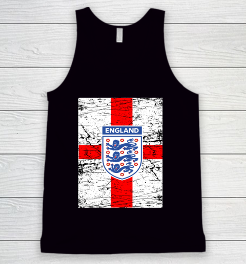 Three Lions On A Shirt European Football England Flag Football Euro Tank Top