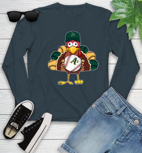 Oakland Athletics Turkey thanksgiving Youth Long Sleeve 8