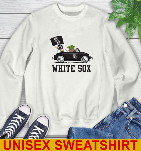 MLB Baseball Chicago White Sox Darth Vader Baby Yoda Driving Star Wars Shirt Sweatshirt