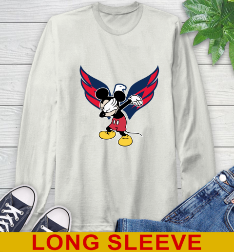 Washington Capitals NHL Hockey Dabbing Mickey Disney Sports Long Sleeve T-Shirt 12