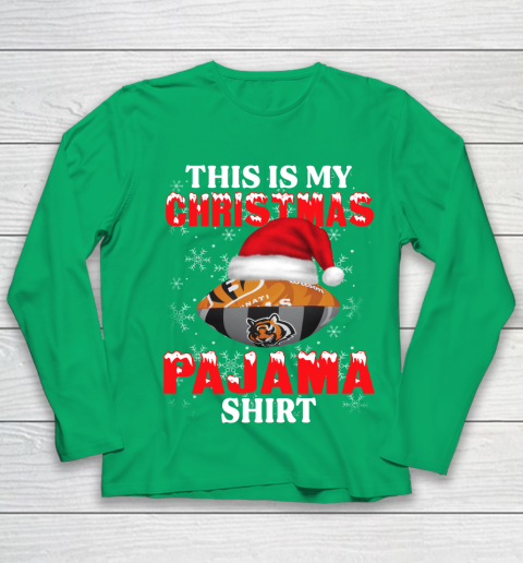 Cincinnati Bengals This Is My Christmas Pajama Shirt NFL Youth Long Sleeve 4
