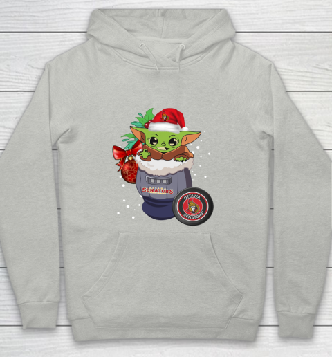 Ottawa Senators Christmas Baby Yoda Star Wars Funny Happy NHL Youth Hoodie 2