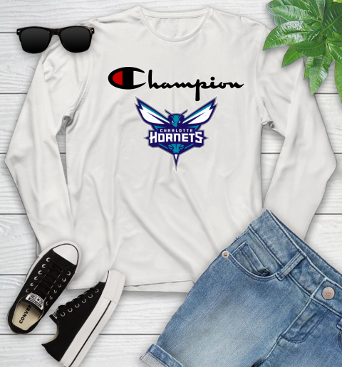 NBA Basketball Charlotte Hornets Champion Shirt Youth Long Sleeve 10
