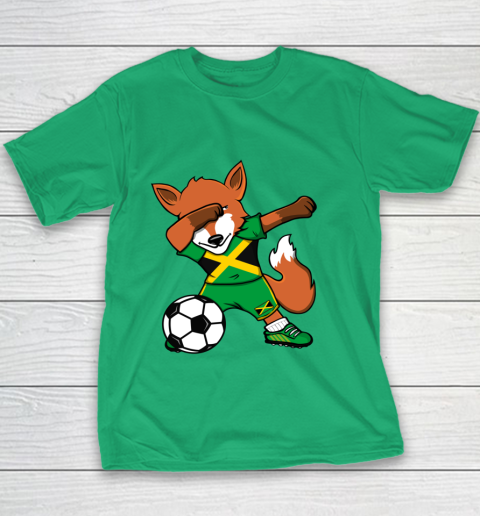 Dabbing Fox Jamaica Soccer Fans Jersey Jamaican Football Fan Youth T-Shirt 5