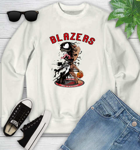 NBA Portland Trail Blazers Basketball Venom Groot Guardians Of The Galaxy Youth Sweatshirt
