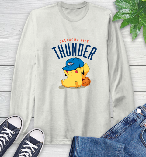 NBA Pikachu Basketball Sports Oklahoma City Thunder Long Sleeve T-Shirt 12