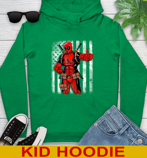 MLB Baseball St.Louis Cardinals Deadpool American Flag Shirt Youth Hoodie 8
