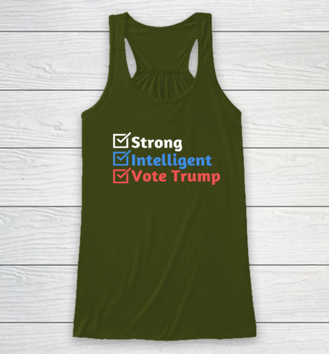 Strong Intelligent Women for Trump Girl MAGA Checklist Racerback Tank 2