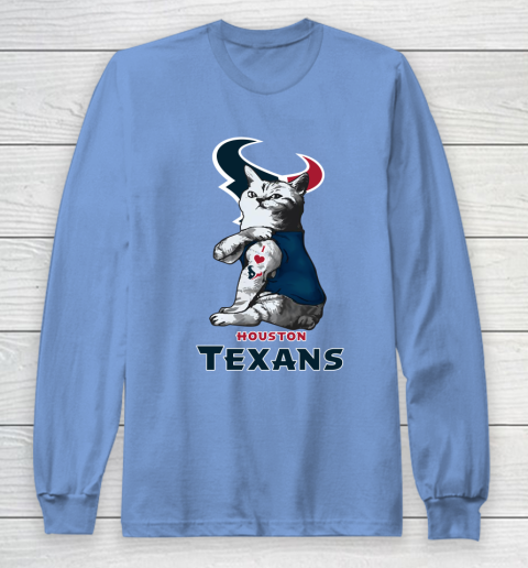 NFL Football My Cat Loves Houston Texans Long Sleeve T-Shirt 8
