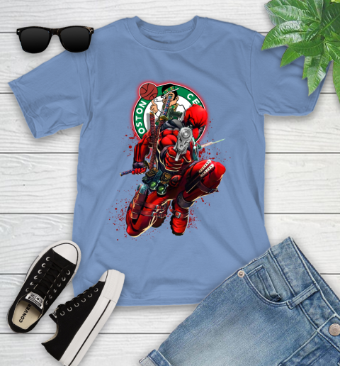 NBA Deadpool Marvel Comics Sports Basketball Boston Celtics Youth T-Shirt 11