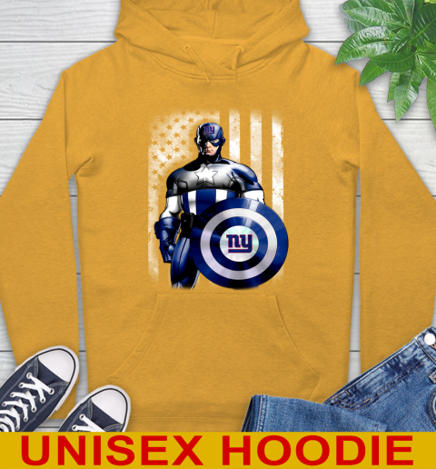 New York Giants NFL Football Captain America Marvel Avengers American Flag Shirt Hoodie 2