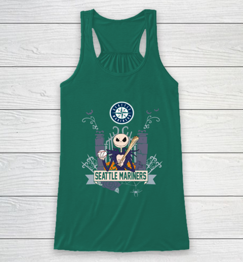 MLB Seattle Mariners Baseball Jack Skellington Halloween Racerback Tank 5
