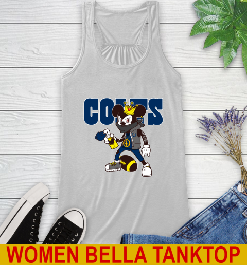 Indianapolis Colts NFL Football Mickey Peace Sign Sports Racerback Tank