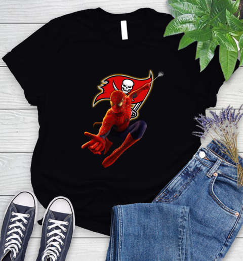 NFL Spider Man Avengers Endgame Football Tampa Bay Buccaneers Women's T-Shirt 2