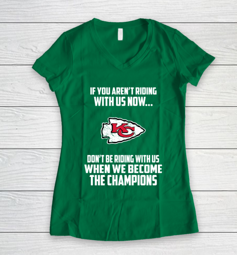 NFL Kansas City Chiefs Football We Become The Champions Women's V-Neck T-Shirt 3