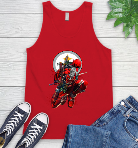 NFL Deadpool Marvel Comics Sports Football Pittsburgh Steelers Tank Top 6