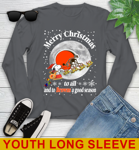 Cleveland Browns Merry Christmas To All And To Browns A Good Season NFL Football Sports Youth Long Sleeve 9