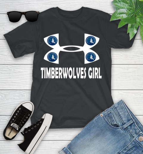 NBA Minnesota Timberwolves Girl Under Armour Basketball Sports Youth T-Shirt