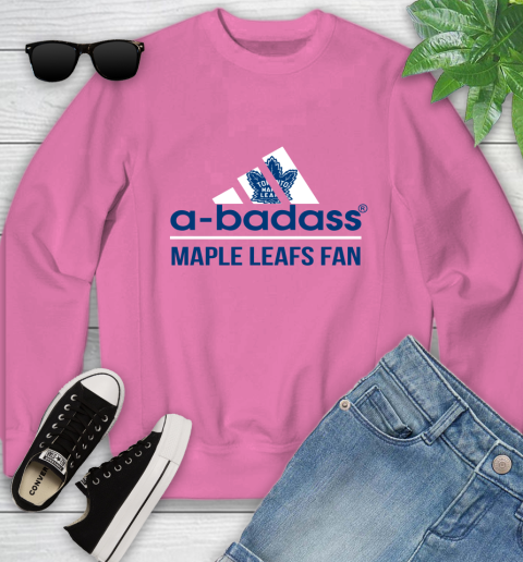 NHL A Badass Toronto Maple Leafs Fan Adidas Hockey Sports Youth Sweatshirt 6
