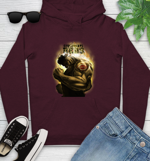 Cincinnati Reds MLB Baseball Hulk Marvel Avengers Sports Youth Hoodie 7