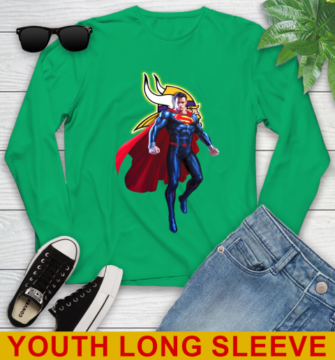 NFL Superman DC Sports Football Minnesota Vikings Youth Long Sleeve 7