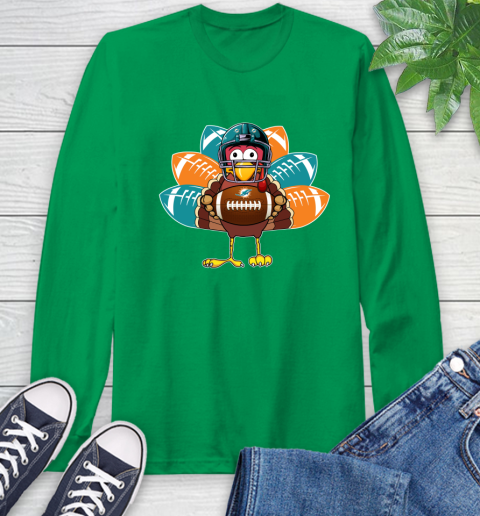Miami Dolphins Turkey Thanksgiving Day Long Sleeve T-Shirt 7