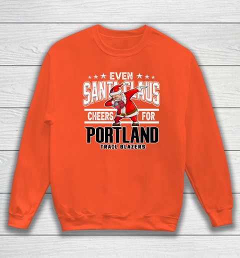 Portland Trail Blazers Even Santa Claus Cheers For Christmas NBA Sweatshirt 3