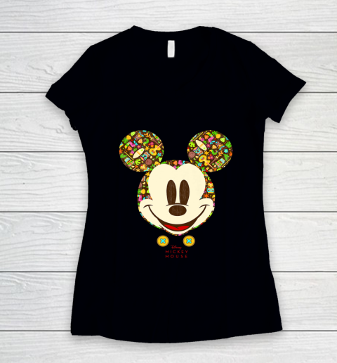 Disney Year of the Mouse Tiki Holiday Mickey July Women's V-Neck T-Shirt
