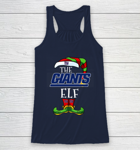 New York Giants Christmas ELF Funny NFL Racerback Tank 8