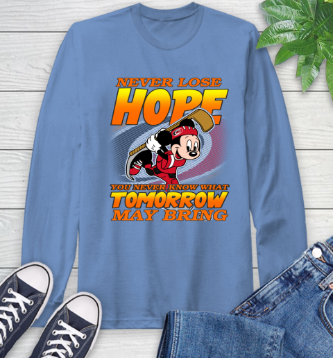 Carolina Hurricanes NHL Hockey ootball Mickey Disney Never Lose Hope Long Sleeve T-Shirt 12