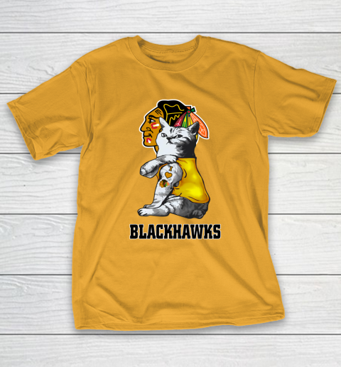 NHL My Cat Loves Chicago Blackhawks Hockey T-Shirt 2