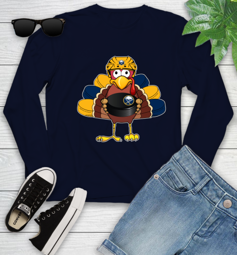 Buffalo Sabres Turkey Thanksgiving Day Youth Long Sleeve 3