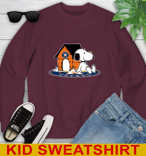MLB Baseball Houston Astros Snoopy The Peanuts Movie Shirt Youth Sweatshirt 5