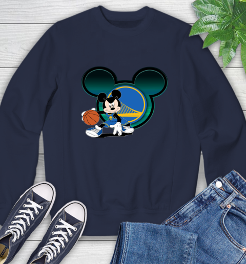 NBA Golden State Warriors Mickey Mouse Disney Basketball Sweatshirt 3