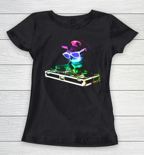 HOUSE CAT (Rainbow DJ Kitty) Funny Shirt Women's T-Shirt