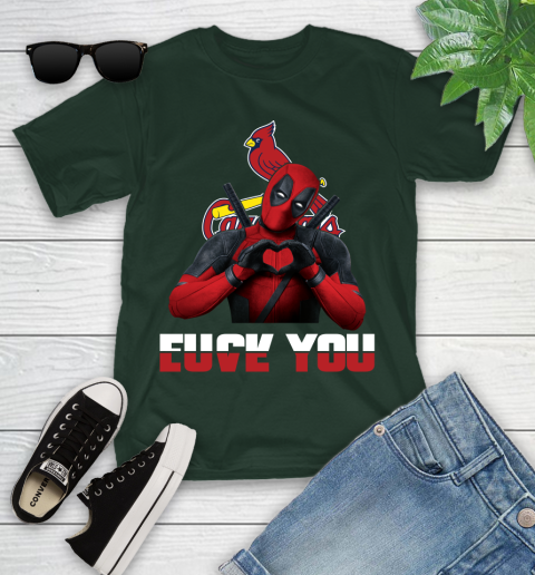 MLB St.Louis Cardinals Deadpool Love You Fuck You Baseball Sports Youth T-Shirt 5