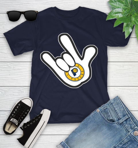 Indiana Pacers NBA Basketball Mickey Rock Hand Disney Youth T-Shirt 3