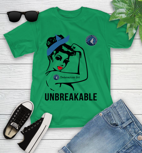 NBA Minnesota Timberwolves Girl Unbreakable Basketball Sports Youth T-Shirt 3