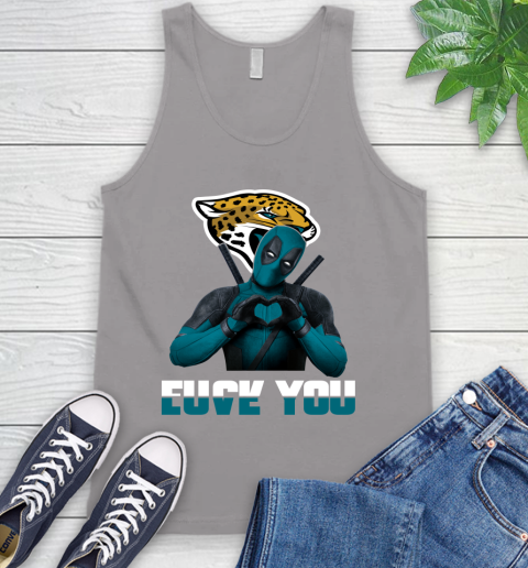 NHL Jacksonville Jaguars Deadpool Love You Fuck You Football Sports Tank Top 3