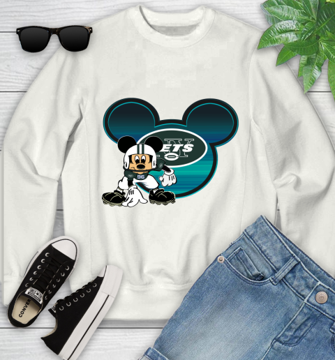 NFL New York Jets Mickey Mouse Disney Football T Shirt Youth Sweatshirt