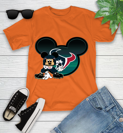 NFL Houston Texans Mickey Mouse Disney Football T Shirt Youth T-Shirt 7