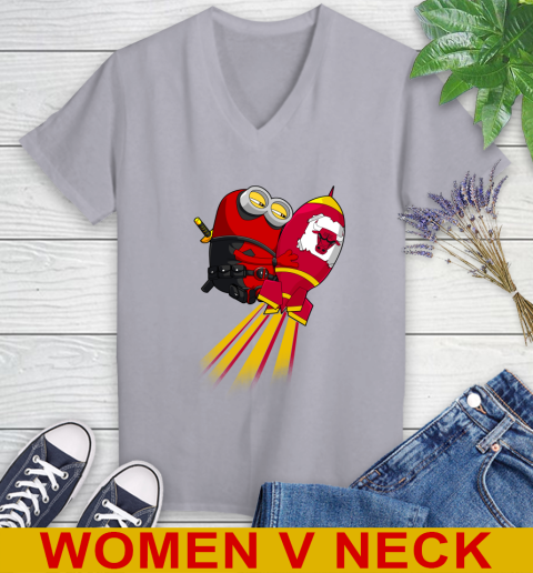 NBA Basketball Chicago Bulls Deadpool Minion Marvel Shirt Women's V-Neck T-Shirt 5 NBA Basketball Chicago Bulls Deadpool Minion Marvel Shirt Women's V-Neck T-Shirt - Image 5