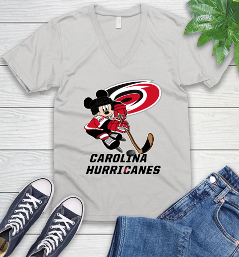 NHL Carolina Hurricanes Mickey Mouse Disney Hockey T Shirt V-Neck T-Shirt