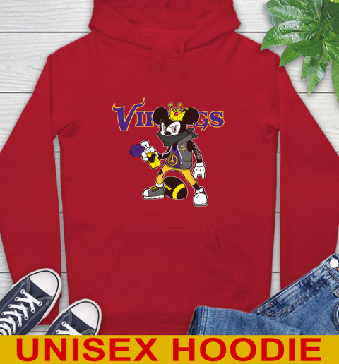 Minnesota Vikings NFL Football Mickey Peace Sign Sports Hoodie 10