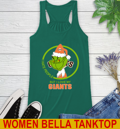 San Francisco Giants MLB Christmas Grinch I Hate People But I Love My Favorite Baseball Team Racerback Tank 7