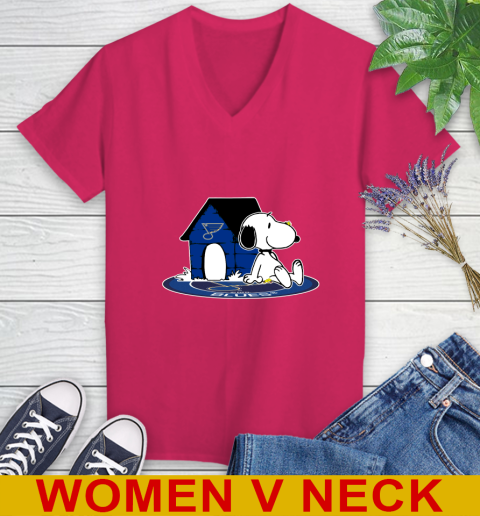 NHL Hockey St.Louis Blues Snoopy The Peanuts Movie Shirt Women's V-Neck T-Shirt 10