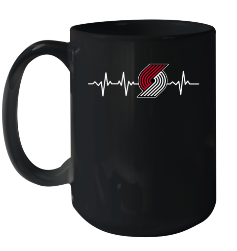 Portland Trail Blazers NBA Basketball Heart Beat Shirt Ceramic Mug 15oz