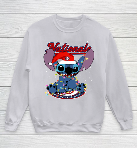 Washington Nationals MLB noel stitch Baseball Christmas Youth Sweatshirt 2